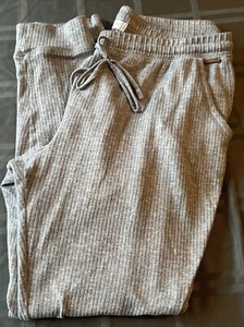 Danskin Lounge Pants Women's Size Large Gray Ribbed Drawstring  - Picture 1 of 7