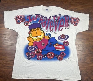 VINTAGE Garfield Hemd Herren 3XL Freeze AOP All Over Print Einzelnaht NOWT V4 - Bild 1 von 6