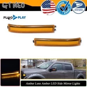 Yellow LED Amber Side Mirror Signal Light Reflector Lamp For 2009-2014 Ford F150 - Picture 1 of 12