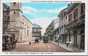 Postal de Colección Ciudad de Panamá Vista de Avenida Central C180 Panamá - Imagen 1 de 2