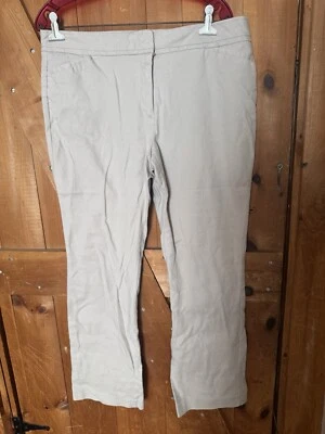 Dressbarn Women's Beige Mid Rise Straight Leg Zip Front Dress Pants Sz 14 - Image 1 of 3