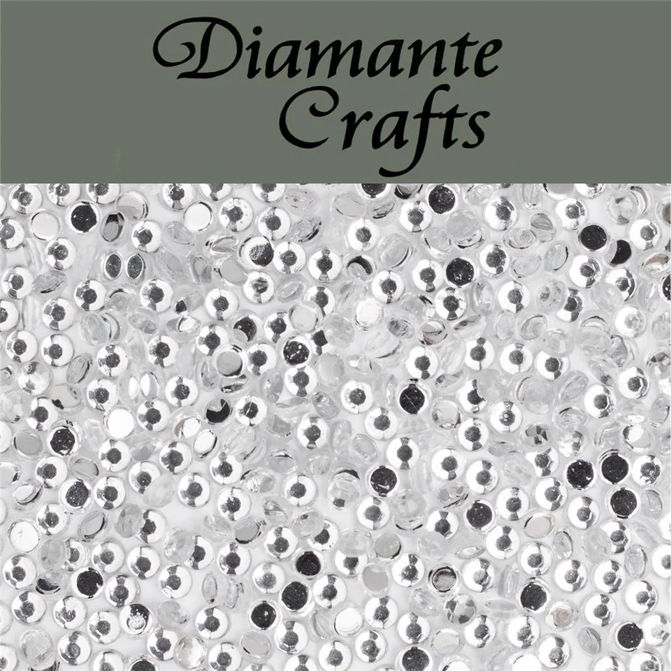 DIAMANTE CRAFTS Gemas de adorno artesanal de diamantes de imitación sueltos con parte posterior plana de diamante transparente 1000 x 2 mm