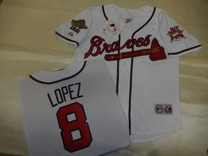 0812 Majestic 1995 Atlanta Braves JAVY LOPEZ Serie Mundial CAMISETA Nueva - Imagen 1 de 2