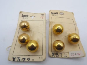 6 botones de bola de oro de plástico Scovill Japón de colección 1/2" 2 tarjetas eje inferior - Imagen 1 de 2