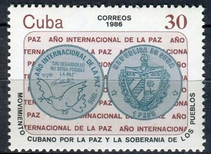 sCUBA Sc# 2871 AÑO INTERNACIONAL DE LA PAZ monedas 1986 MNH - Imagen 1 de 1