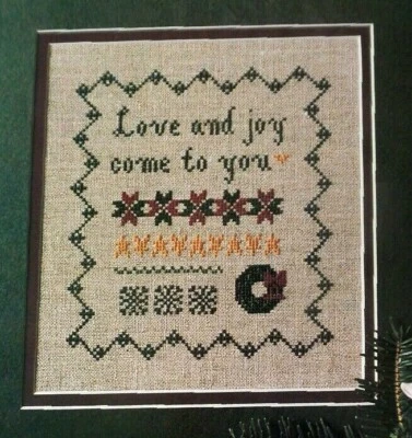 Cross Stitch Pattern LOVE and JOY Come To You Christmas Sampler Cecilia Turner - Image 1 of 4