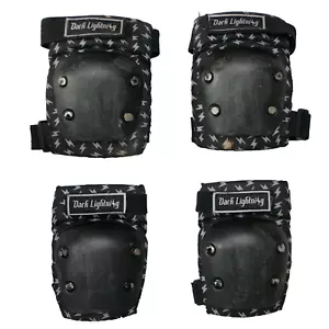 Street Pro Dark Lighting Knee Elbow, wrist Pads for Kids/Youth Med roller sport - Picture 1 of 4