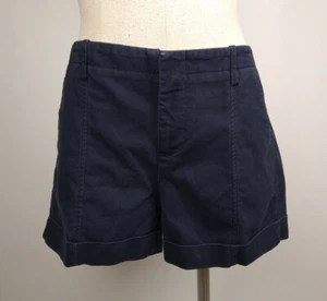 Vince Women's Rolled Shorts Navy Blue Sz 8 2 Pocket - Picture 1 of 6