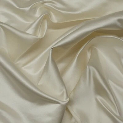 Ivory Duchess 100% Silk Satin Fabric Peau de Soie, 55" W, By The Yard (TS-7170B) - Image 1 of 3