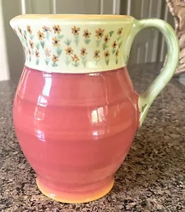 Pfaltzgraff Pitcher Hand Painted Secrets of Pistoulet Coral Floral Porcelain - Picture 1 of 7