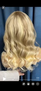 CLEARANCE 6 Wigs Wholesale 100% Human Hair Lace Fronts Wigs Blonde with Bangs - Picture 1 of 17
