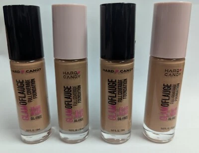 LOT OF 4 HARD CANDY GLAMOFLAUGE FULL COVERAGE FOUNDATION 1514 WARM ALMOND 0.67z - Image 1 of 3