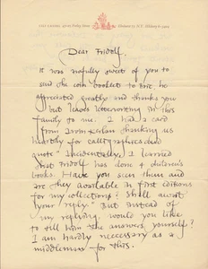 LILI CASSEL - AUTOGRAPH LETTER SIGNED by the calligrapher & book illustrator - Picture 1 of 2