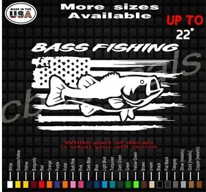 Bass Fishing American Flag Vinyl Decal Sticker Deer Hunting Decals Fishing Bass  - Bild 1 von 1