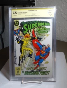 SUPERMAN #73 CBCS 7.5 Witnessed SIGN Breeding + Jurgens 1992 Doomsday Cameo DC - Picture 1 of 5