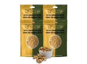 Jumbo Whole Roasted Unsalted Cashews Nuts – 4oz (Pack of 4) - Picture 1 of 7