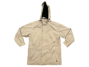 EDDIE BAUER Mens Tan Coat Winter Jacket Sherpa Fleece Lined Hooded Parka Medium - Picture 1 of 12