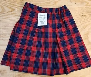 Becky Thatcher Skirt Juniors 10.5 Red Plaid Pleated School Uniform 30 Waist - Picture 1 of 8