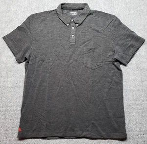 UNTUCKit Madiran Polo Uomo XL Grigio Antracite Manica Corta Tasca Anteriore Nuova - Foto 1 di 10