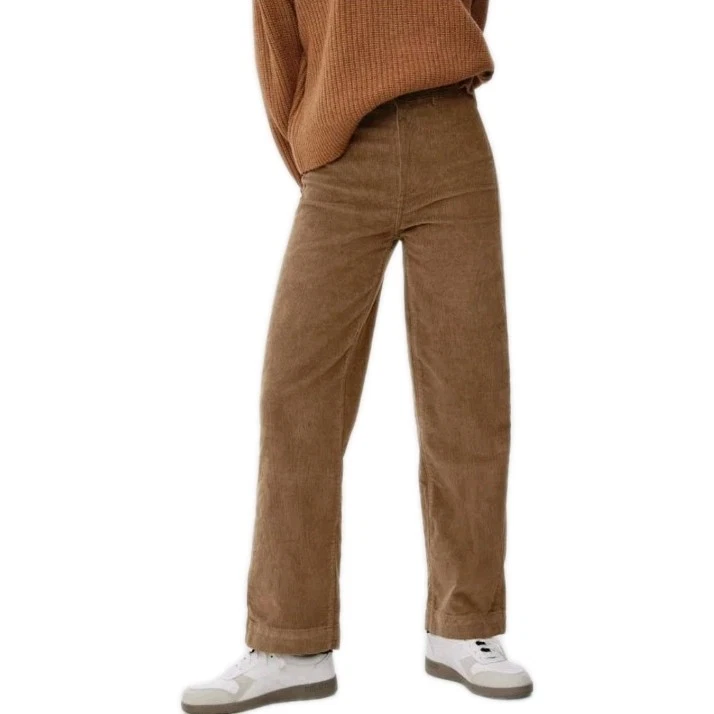 Everlane The 灯芯绒阔腿裤女式 8 烤椰子棕色高腰 — 第 1/4 张图片