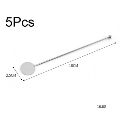 Pratico set 5 pezzi argento cocktail swizzle perfetto per stratificare bevande - Immagine 1 di 4