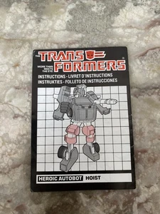 Transformers G1 Instrucciones Original Hoist Euro Versión Hasbro Takara 1985! Raro - Imagen 1 de 4