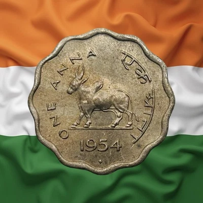 1954 India 1 Anna - AU - Combined Ship - Image 1 of 2