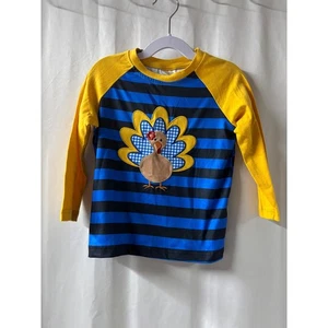 T-shirt manica lunga Turkey Appliqué ragazzo 3T nuova senza etichetta - Foto 1 di 3