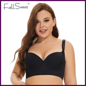 Sujetadores push up FallSweet talla grande para mujer sujetador de copa profunda con grasa para ocultar la espalda suavizante - Imagen 1 de 26