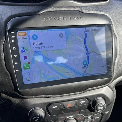 适用于 2015 - 2020 吉普 Renegade 苹果 Carplay Android15 汽车立体声收音机 GPS 导航 FM — 第 1/4 张图片