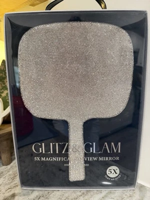Espejo retrovisor aumento 5x diamantes de imitación plata brillo y glamour nuevo en caja Foto 1 de 2