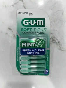 GUM Soft-Picks Comfort Flex Plettri dentali come nuovi 80 pezzi con custodia in movimento - Foto 1 di 2