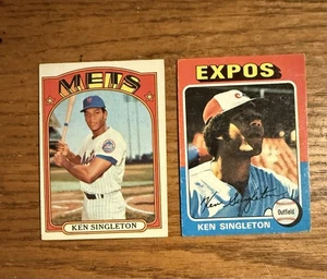 Lot Of 2 Ken Singleton Cards 1972 1975 Topps Set Breaks Vintage Mets Expos - Picture 1 of 2
