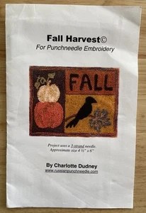 FALL HARVEST Punchneedle fabric Pattern Charlotte Dudney - Picture 1 of 3