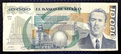 1987 MEXICO - 10000 PESOS - P#90 - VF - L5 - Image 1 of 3