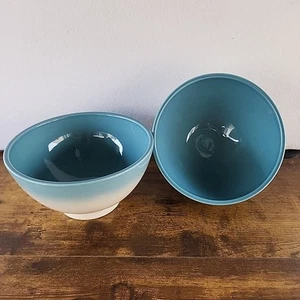 Mixcer SA Stoneware Bowls Portugal Blue Glaze Oven Microwave Dishwasher (2) - Picture 1 of 8