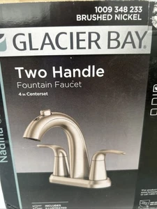 Glacier Bay Nadina 1009348233 4” Centerset Bath Fountain Faucet Brushed Nickel - Picture 1 of 7