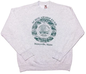 Sudadera De Colección Fruit of the Loom DENNYSVILLE Maine Hecha en EE. UU. Grande L - Imagen 1 de 11