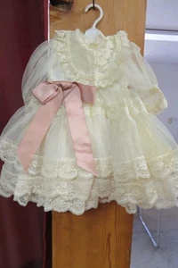 VESTIDO DE CRISTIANISMO HECHO A MANO VINTAGE CASERO PARA MUÑECAS VICTORIANAS DE 16-18" #3 - Imagen 1 de 4