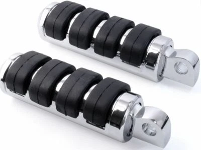 Pedane per Harley Davidson Softail Dyna Sportster Custom Coppia Pedalini Cromate - Immagine 1 di 4