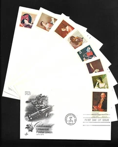 US FDC 1974 Letters Mingle Souls 8 Covers Artcraft Cachets Scott 1530-37 | - Picture 1 of 1