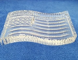 Waterford Crystal American Flag Paperweight Signed USA Old Glory Ireland 4 1/2" - Picture 1 of 12
