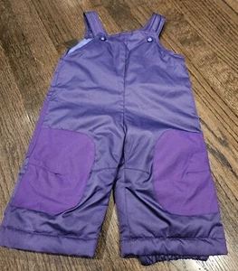 NEW Children's Place Girls Purple Snow Pants Bibs Overalls Size 9-12 months NWT - Picture 1 of 9
