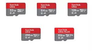 Sandisk 32gb, 64gb, 128gb, 256gb, 512gb SD card - Picture 1 of 6