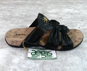 Sandalia Taos Mujer 6 Negro Aegis Escudo Gancho Lazo Boho Zapato Confort - Imagen 1 de 14