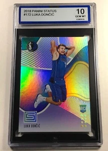 LUKA DONCIC 2018 PANINI STATUS #172 HOLOFOIL ROOKIE RC ISA GRADED 10 GEM NBA - Picture 1 of 5