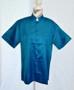 Oriental Men's Thai silk casual shirt short sleeve with Button front - Picture 1 of 15