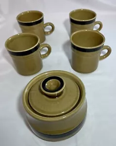 Crest-Stone Japan Acapuluco S-469 Muster - Menge 4 Tassen & Zuckerdose mit Deckel - Bild 1 von 9