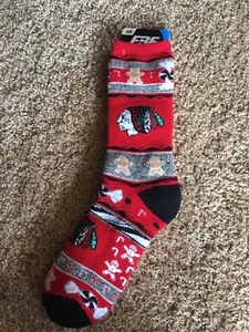 Chicago Blackhawks NHL Hockey Ugly Christmas Socks Men's Large 10-13 BNWTS - Picture 1 of 1