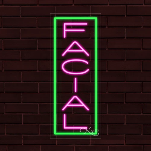 BRAND NEW "FACIAL" w/BORDER 30x12X1 INCH VERTICAL LED FLEX INDOOR SIGN 30332 - Image 1 of 1